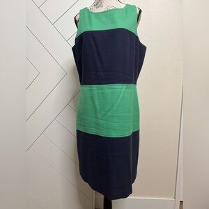 Banana Republic Green and Navy Blue Dress